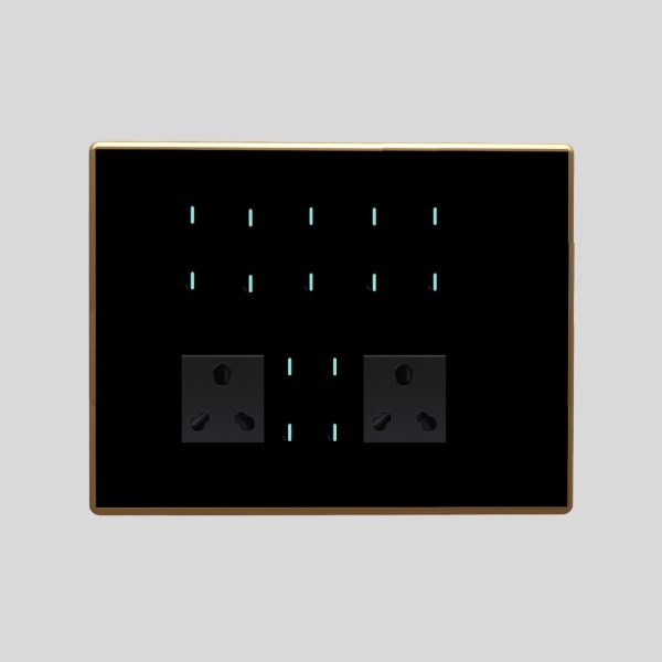 FULL GLASS TOUCH 14 SWITCH (2-25A) 2 SOCKET (2-10A)